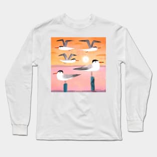 Caspian Terns at Sunset Long Sleeve T-Shirt